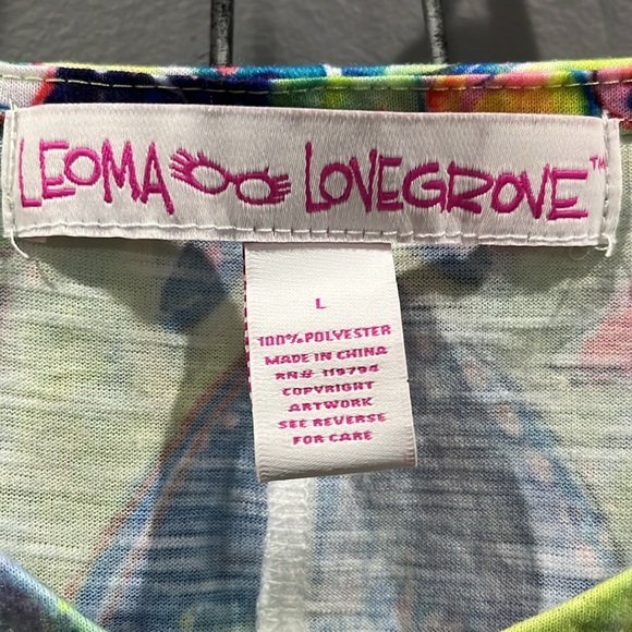 Leoma Lovegrove Flutter Sleeve Top With Ruched Sides Size Large Great Condition - Picture 2 of 3